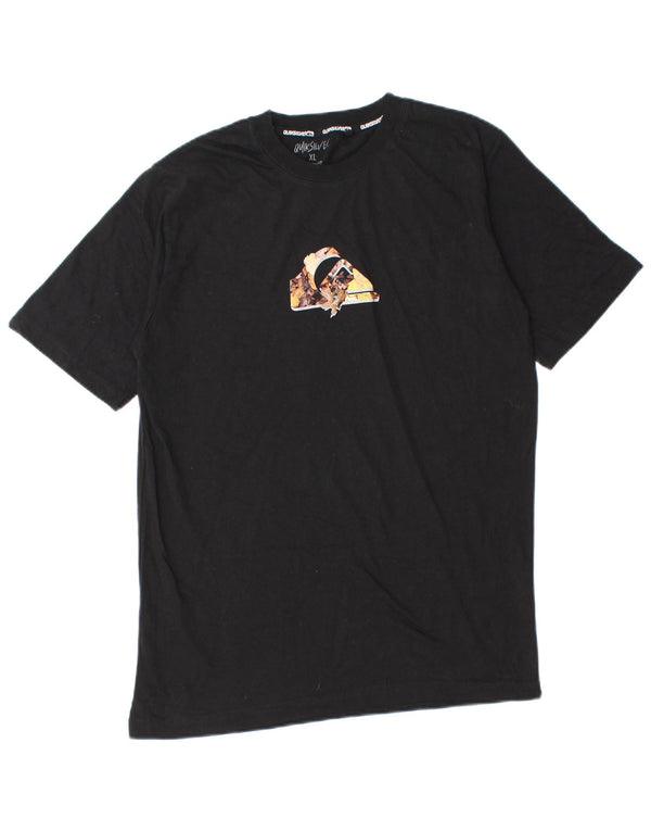 T-shirt grafica Quiksilver da bambino Modern Fit 15-16 anni XL in cotone nero