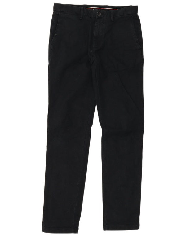 Pantaloni chino dritti da uomo Tommy Hilfiger W30 L32 cotone blu navy