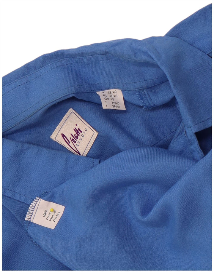Studio Coletti Camicia grafica da uomo a maniche corte taglia 15 39/40 Blu medio