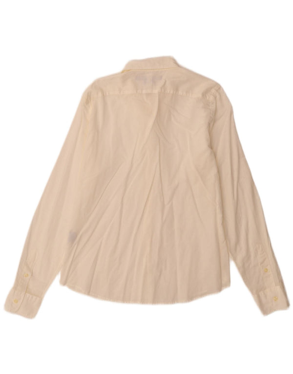 Camicia da donna skinny fit Ralph Lauren US 12 grande cotone bianco sporco