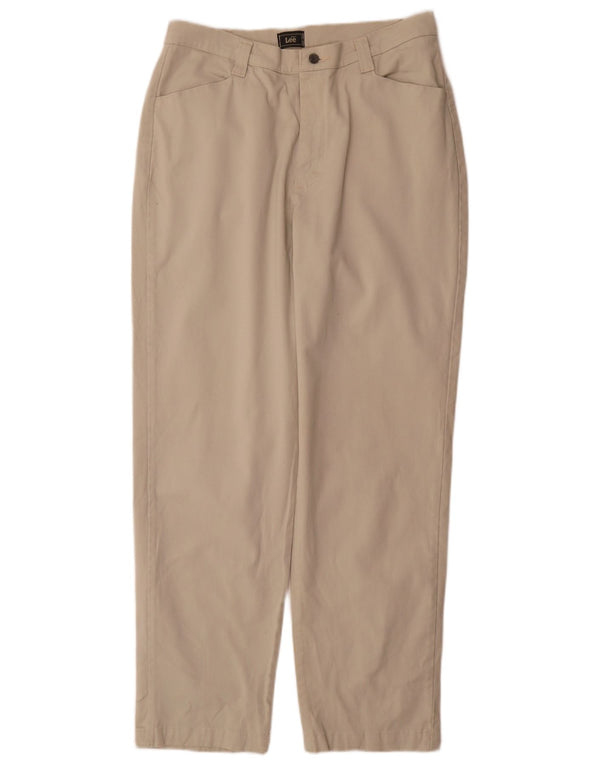 Pantaloni chino affusolati a vita alta da donna Lee US 16 2XL W32 L31 Cotone beige
