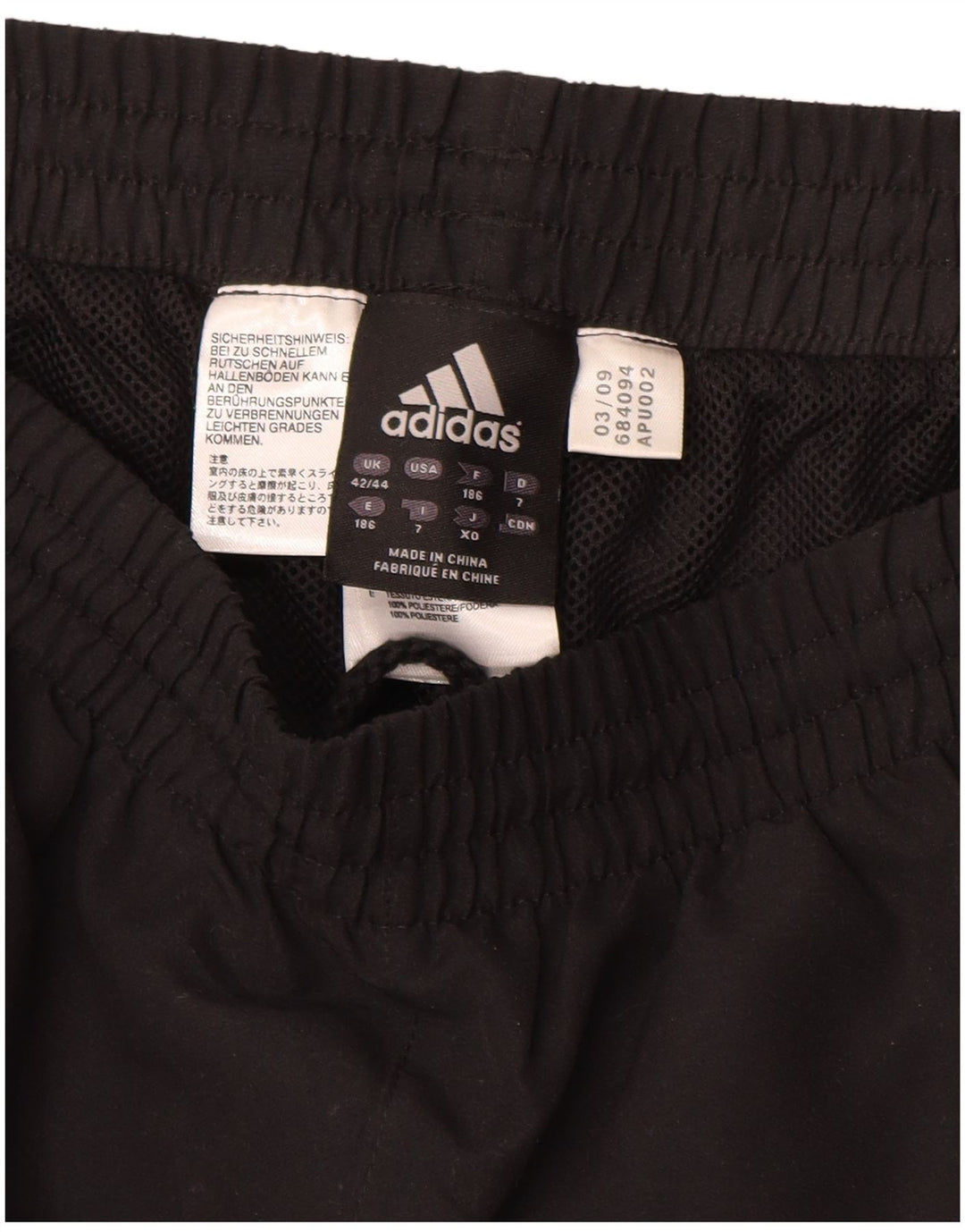 Pantaloni da tuta da uomo ADIDAS Joggers UK 42/44 Large Nero Poliestere