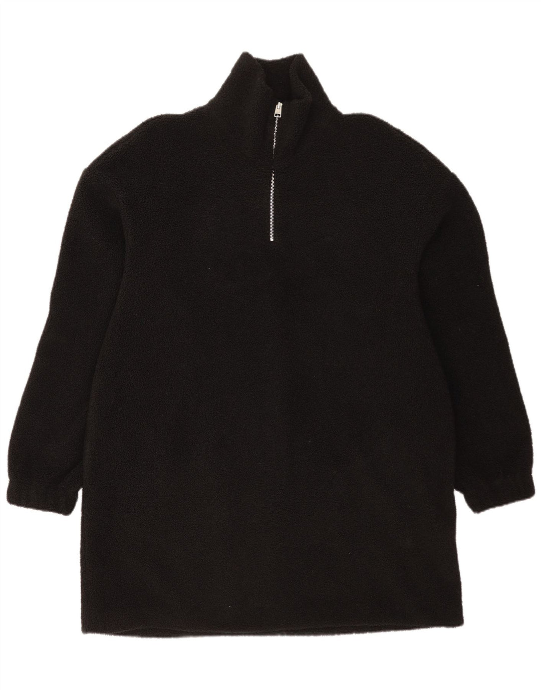 Maglione in pile Cos da uomo con zip e collo, grande, in poliestere nero