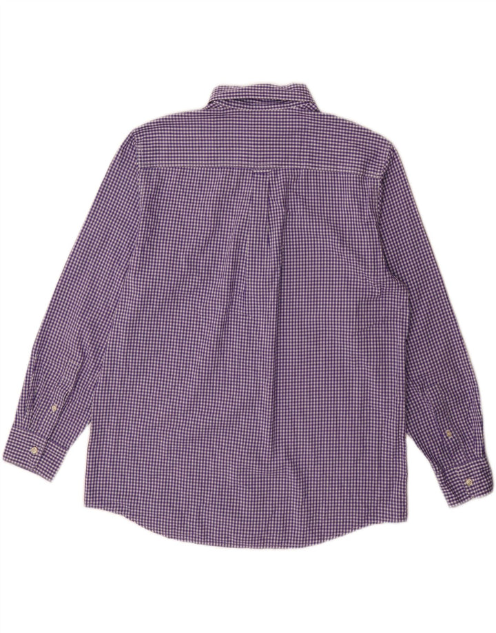 Chaps Camicia da uomo di facile manutenzione, grande, in cotone a quadretti viola