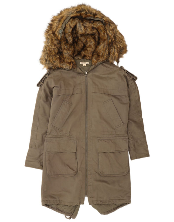 Giacca parka con cappuccio da donna Whistles UK 6 XS Khaki Cotton Army