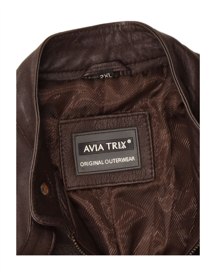 AVIATRIX Girls Leather Jacket 11-12 Years 2XL Brown Leather Vintage Aviatrix and Second-Hand Aviatrix from Messina Hembry 