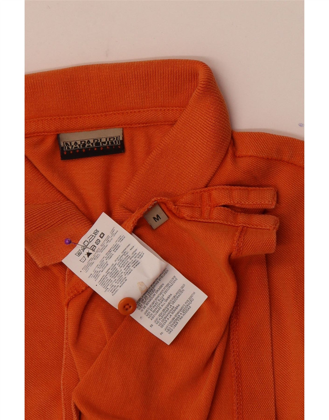 Polo da uomo Napapijri in cotone arancione medio
