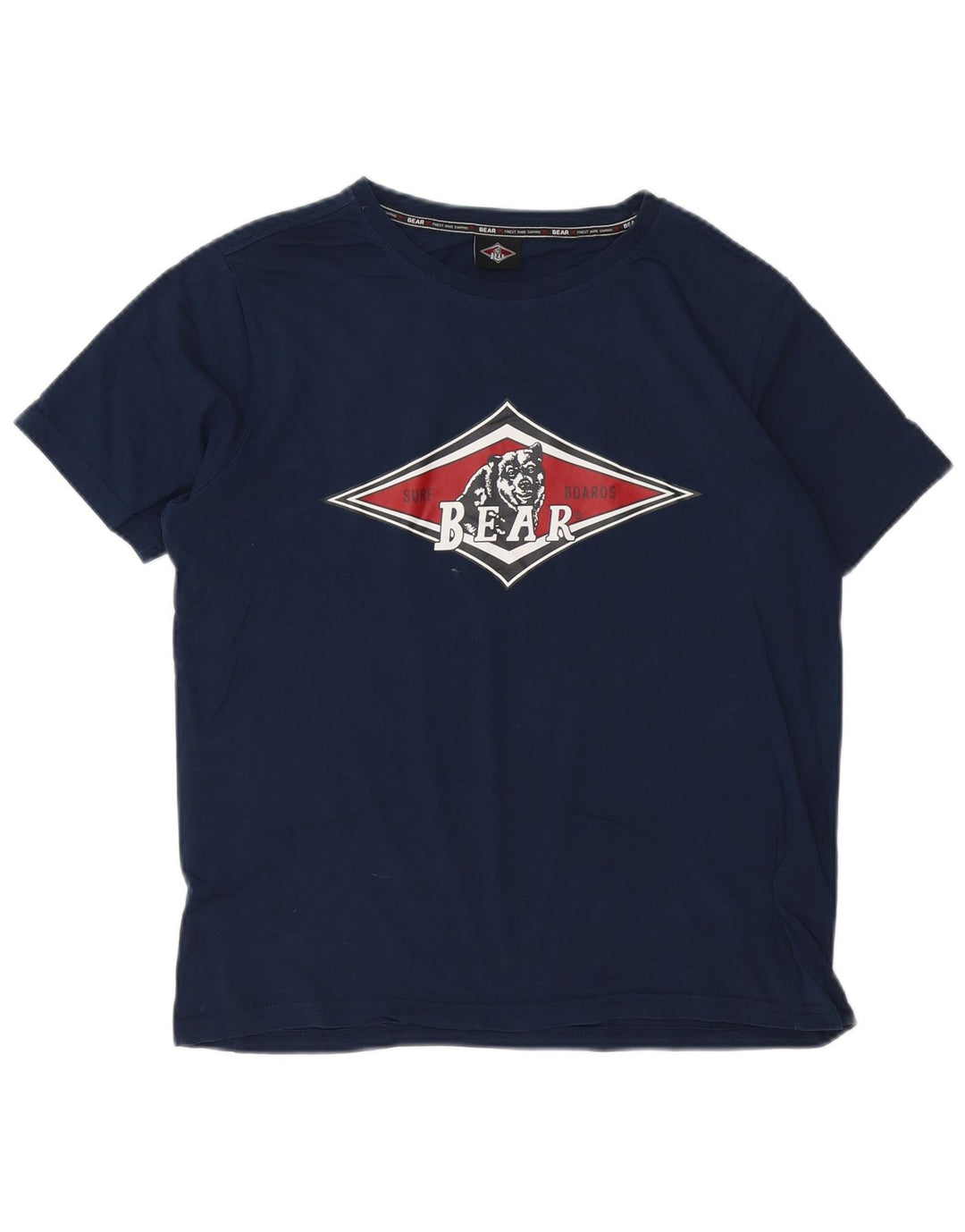T-shirt grafica da uomo Bear Top piccola in cotone blu navy