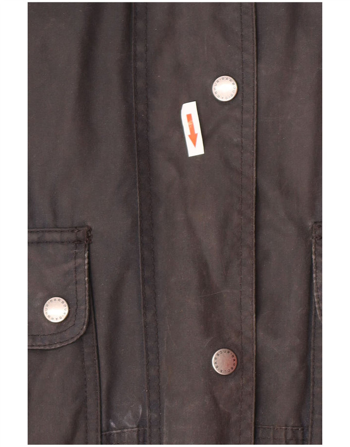 BARBOUR Giacca cerata oversize con cappuccio da donna UK 12 Medio Blu Navy Cotone