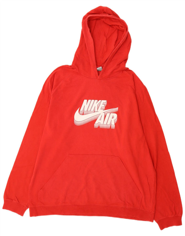 Felpa con cappuccio NIKE Air Graphic da uomo UK 45/47 XL Cotone rosso