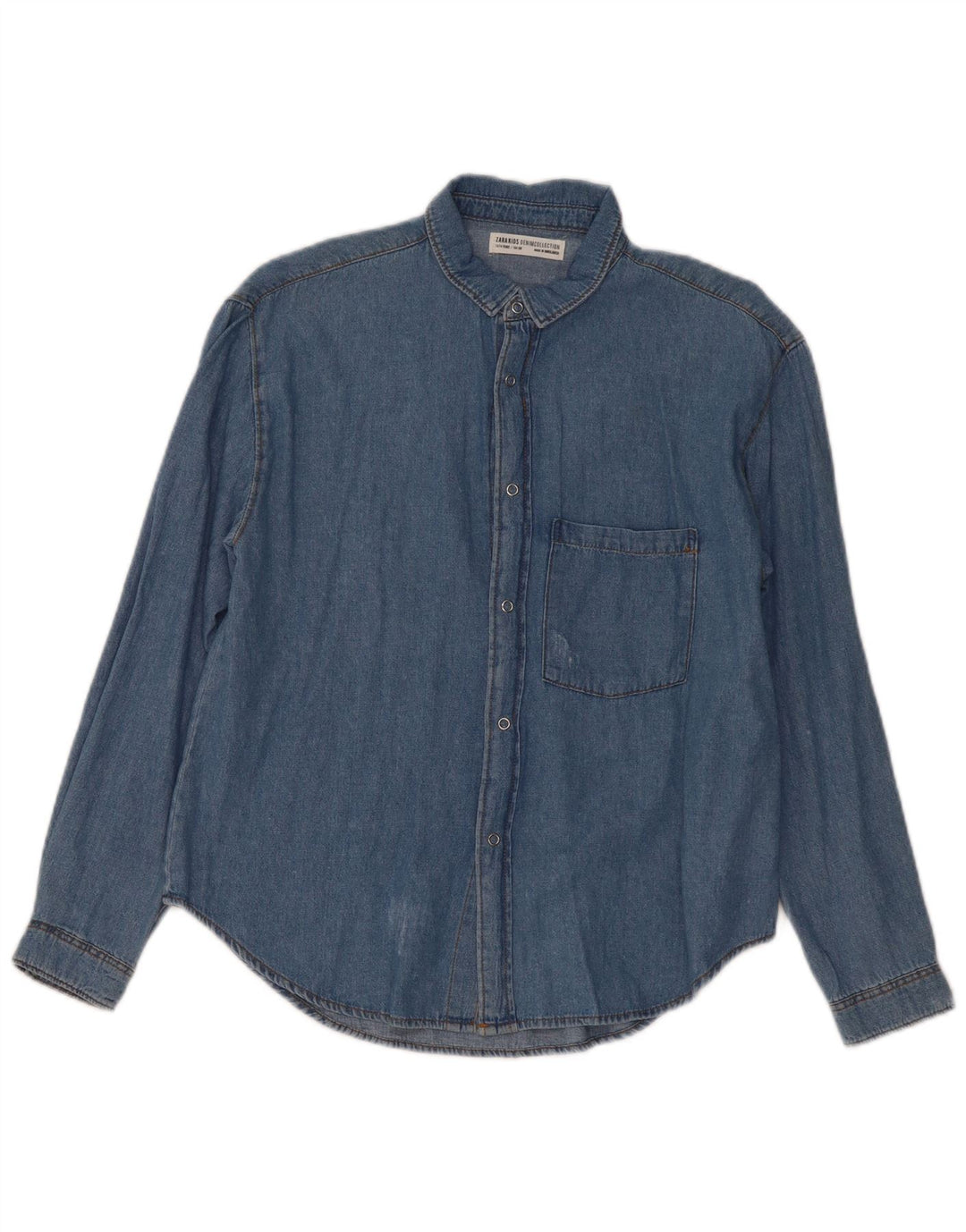 Camicia Jeans Zara Bambino 13-14 Anni Cotone Blu