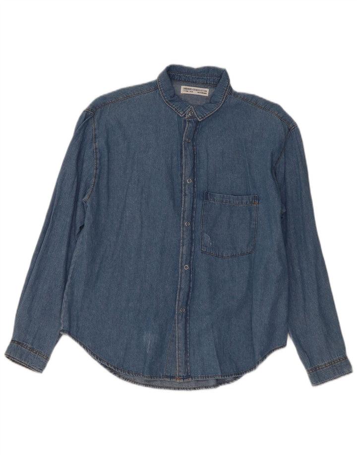 Camicia Jeans Zara Bambino 13-14 Anni Cotone Blu