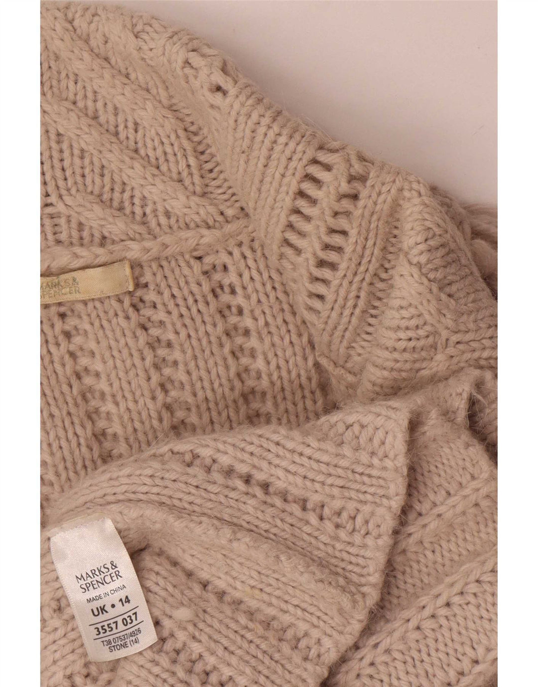 Maglione cardigan da donna Marks & Spencer UK 14 grande acrilico grigio