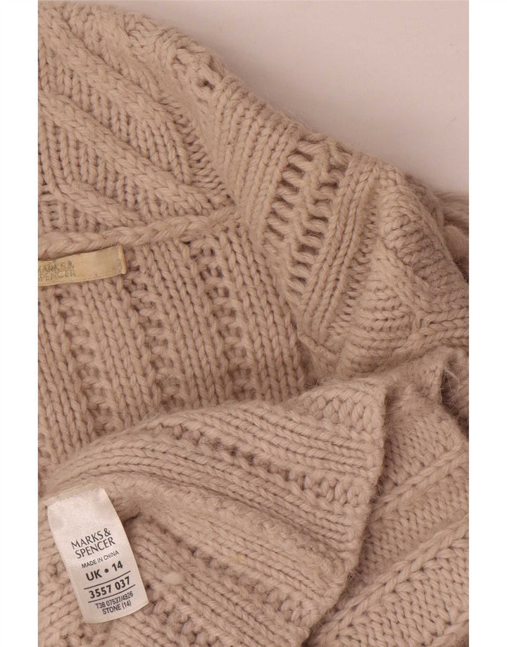 Maglione cardigan da donna Marks & Spencer UK 14 grande acrilico grigio