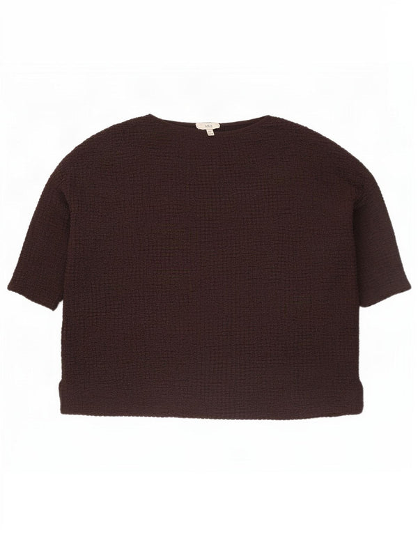 Top camicetta da donna Marks & Spencer UK 22 3XL poliestere marrone