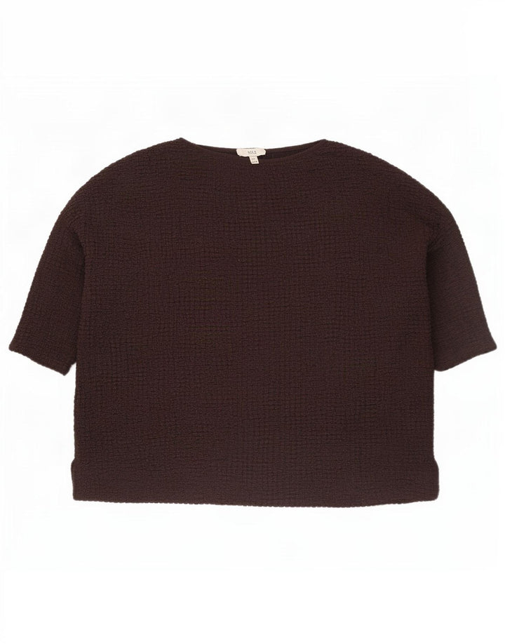 Top camicetta da donna Marks & Spencer UK 22 3XL poliestere marrone