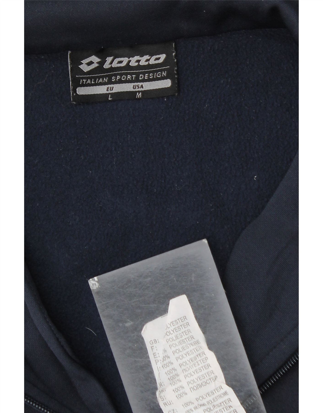 Top da tuta da uomo Lotto con grafica e collo con zip, blu navy medio
