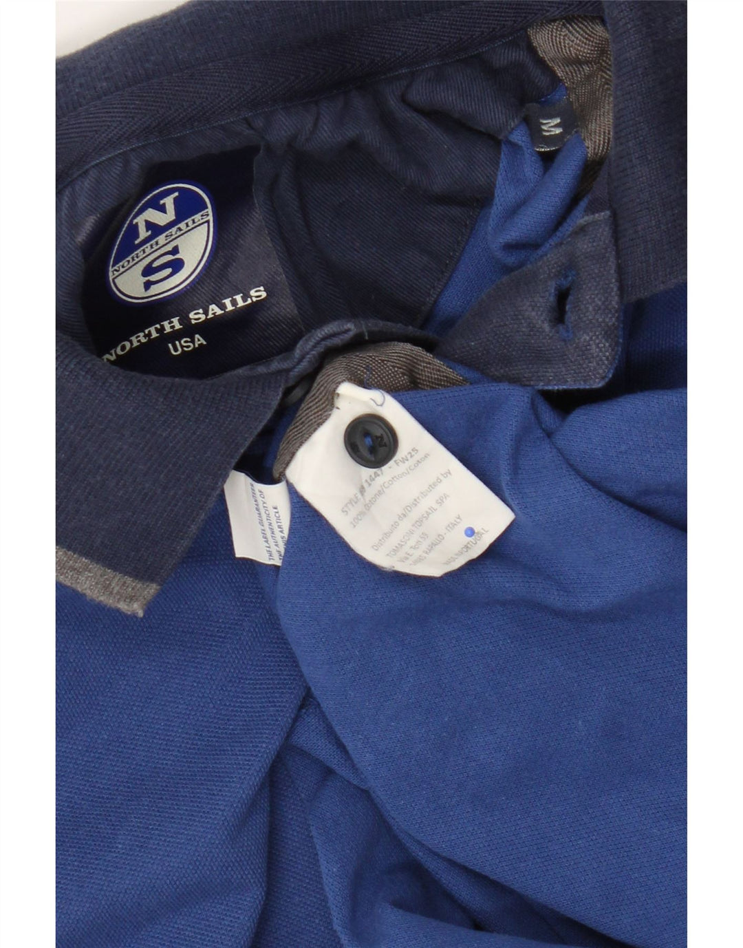 Polo da rugby da uomo a maniche lunghe North Sails in cotone blu medio