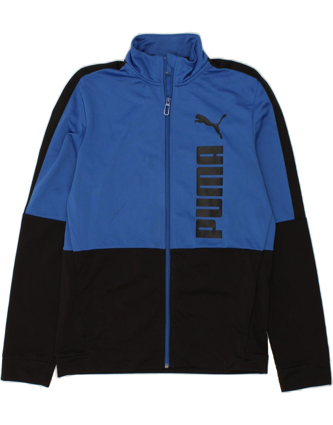 PUMA Boys Graphic Tracksuit Top Jacket 15-16 Years Blue Colourblock Vintage Puma and Second-Hand Puma from Messina Hembry 