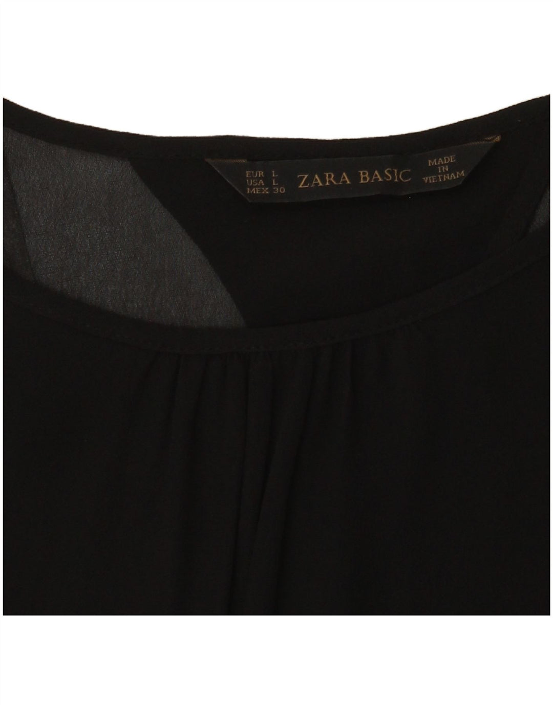 Top Zara a maniche lunghe da donna, taglia UK 14, grande, nero
