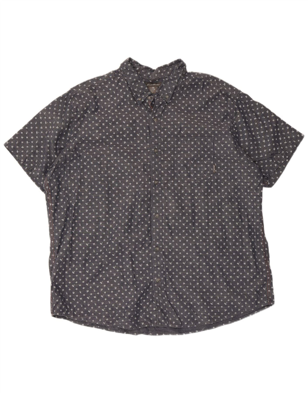Camicia a maniche corte da uomo Eddie Bauer 2XL cotone maculato blu