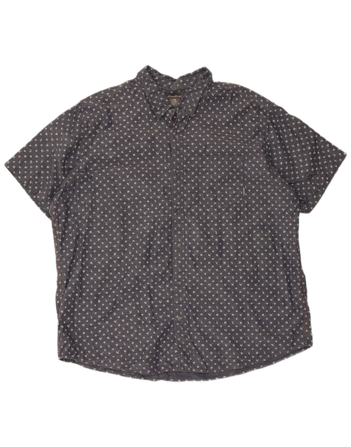 Camicia a maniche corte da uomo Eddie Bauer 2XL cotone maculato blu