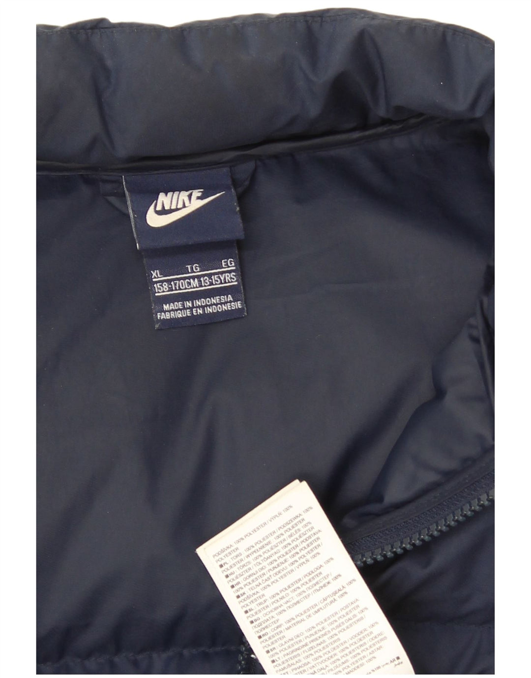 Gilet imbottito Nike da bambino 13-14 anni XL blu navy in poliestere