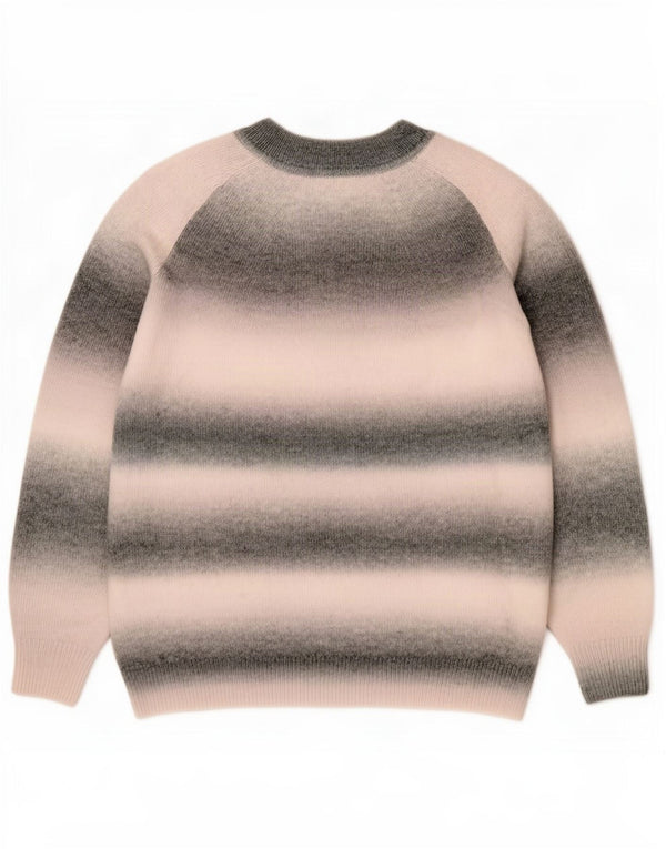 Maglione maglione con scollo a barca da donna Marks & Spencer UK 16 grandi righe grigie