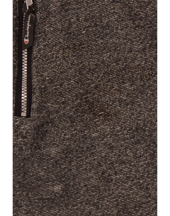 Giacca in pile con cappuccio da uomo CHAMPION UK 42 XL Poliestere gessato grigio