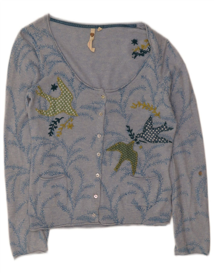 Maglione cardigan con motivo astratto da donna di White Stuff UK 10 piccolo blu