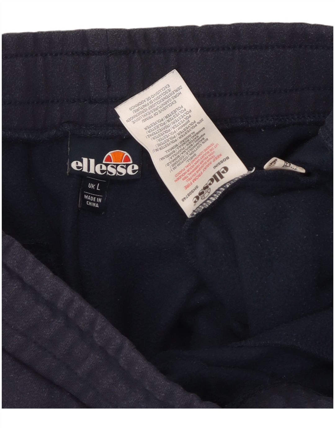 Pantaloncini sportivi grafici da uomo Ellesse di grandi dimensioni in cotone blu navy