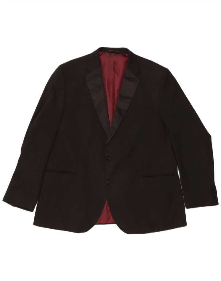 Giacca blazer da uomo Marks & Spencer vestibilità regolare a 2 bottoni UK 48 2XL Nera
