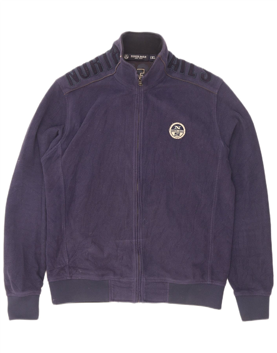 Giacca in pile grafica da uomo North Sails UK 42 XL Poliestere blu navy