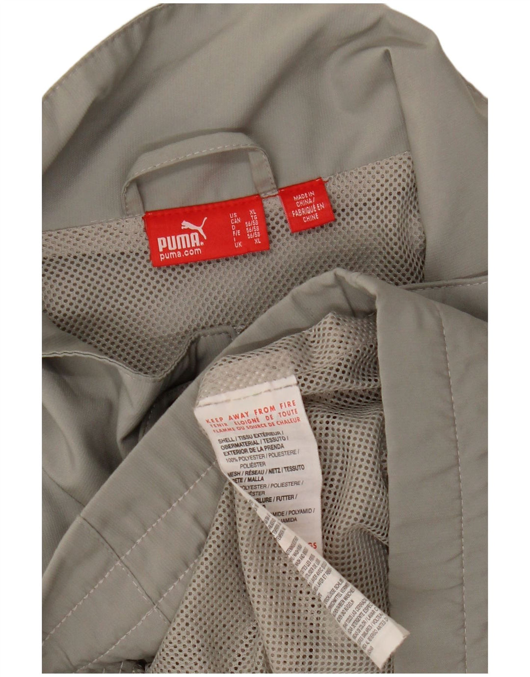 Giacca da ginnastica grafica PUMA da uomo XL in poliestere grigio