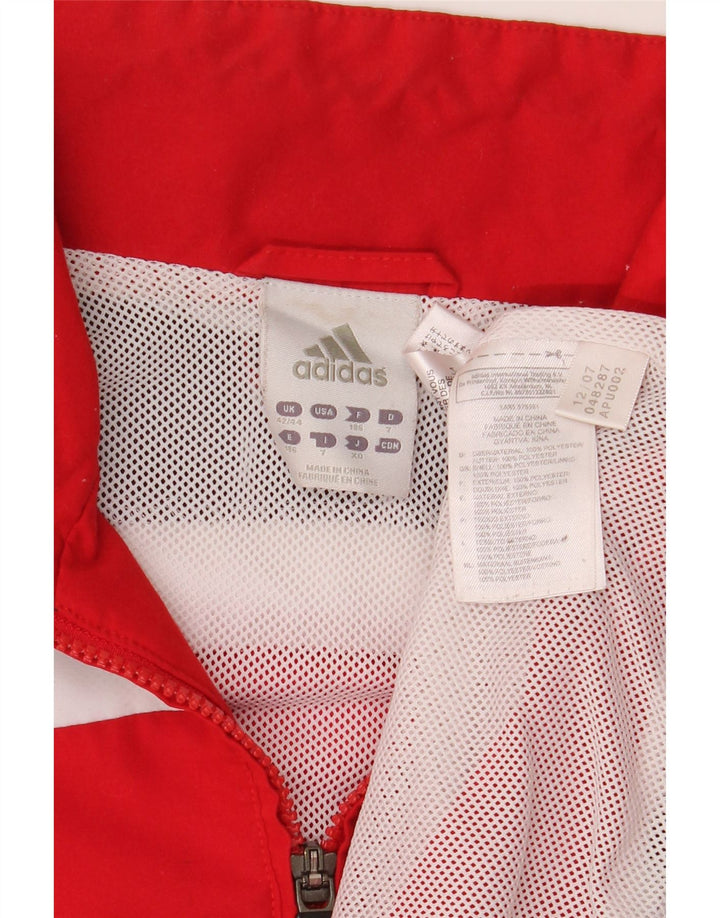 Giacca da tuta da uomo Adidas UK 42/44 Large Rosso Colourblock Poliestere