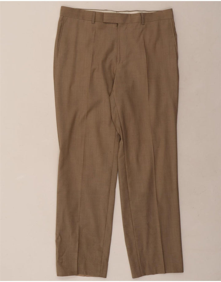 Pantaloni da abito dritti da uomo Hugo Boss W36 L31 Marrone