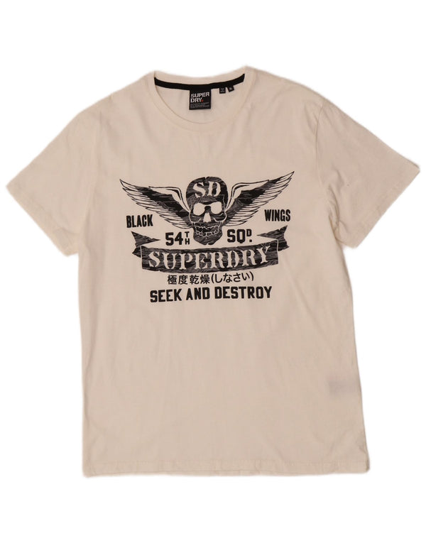 T-shirt grafica da uomo Superdry Top XL in cotone bianco