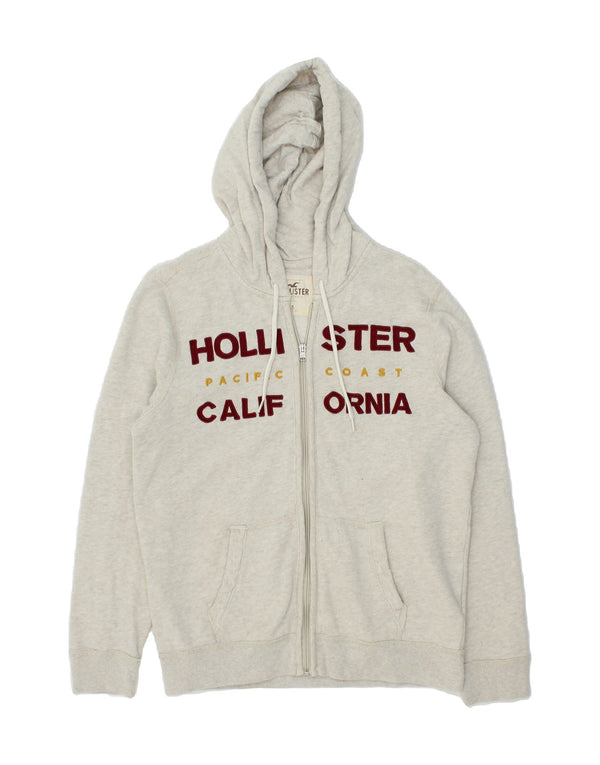 HOLLISTER Maglione con cappuccio e zip grafica California da uomo piccolo in cotone grigio