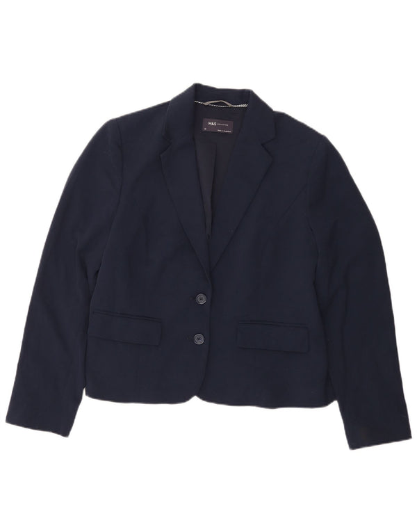 Giacca blazer a 2 bottoni Marks & Spencer da donna UK 14 medio blu navy