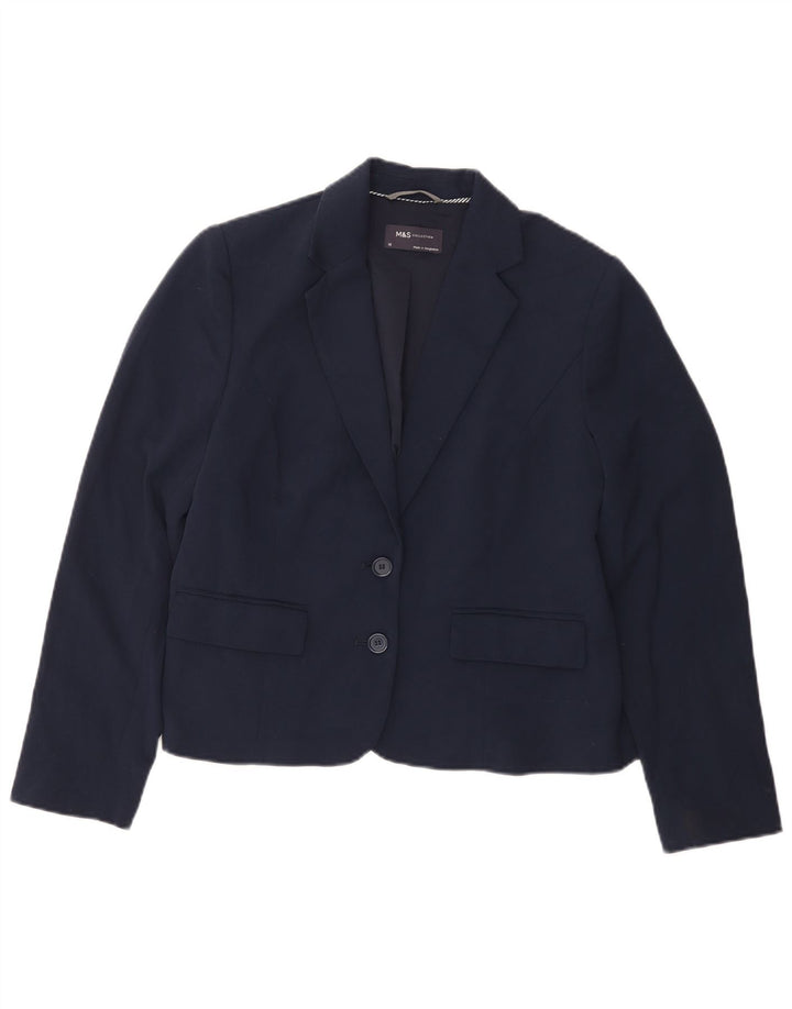 Giacca blazer a 2 bottoni Marks & Spencer da donna UK 14 medio blu navy