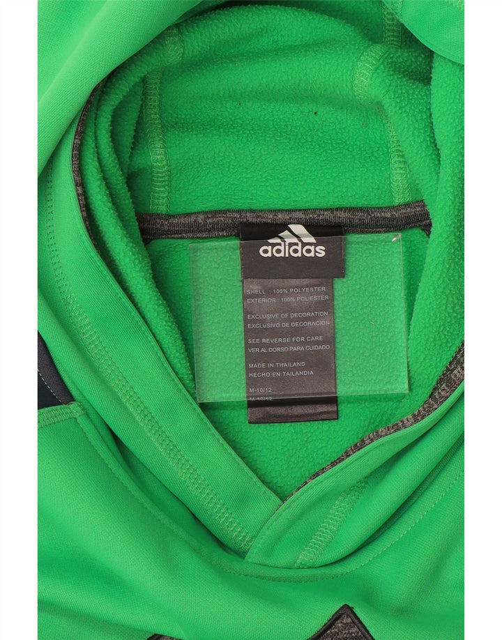Felpa con cappuccio ADIDAS da bambino Climawarm 10-11 anni Colorblock verde medio