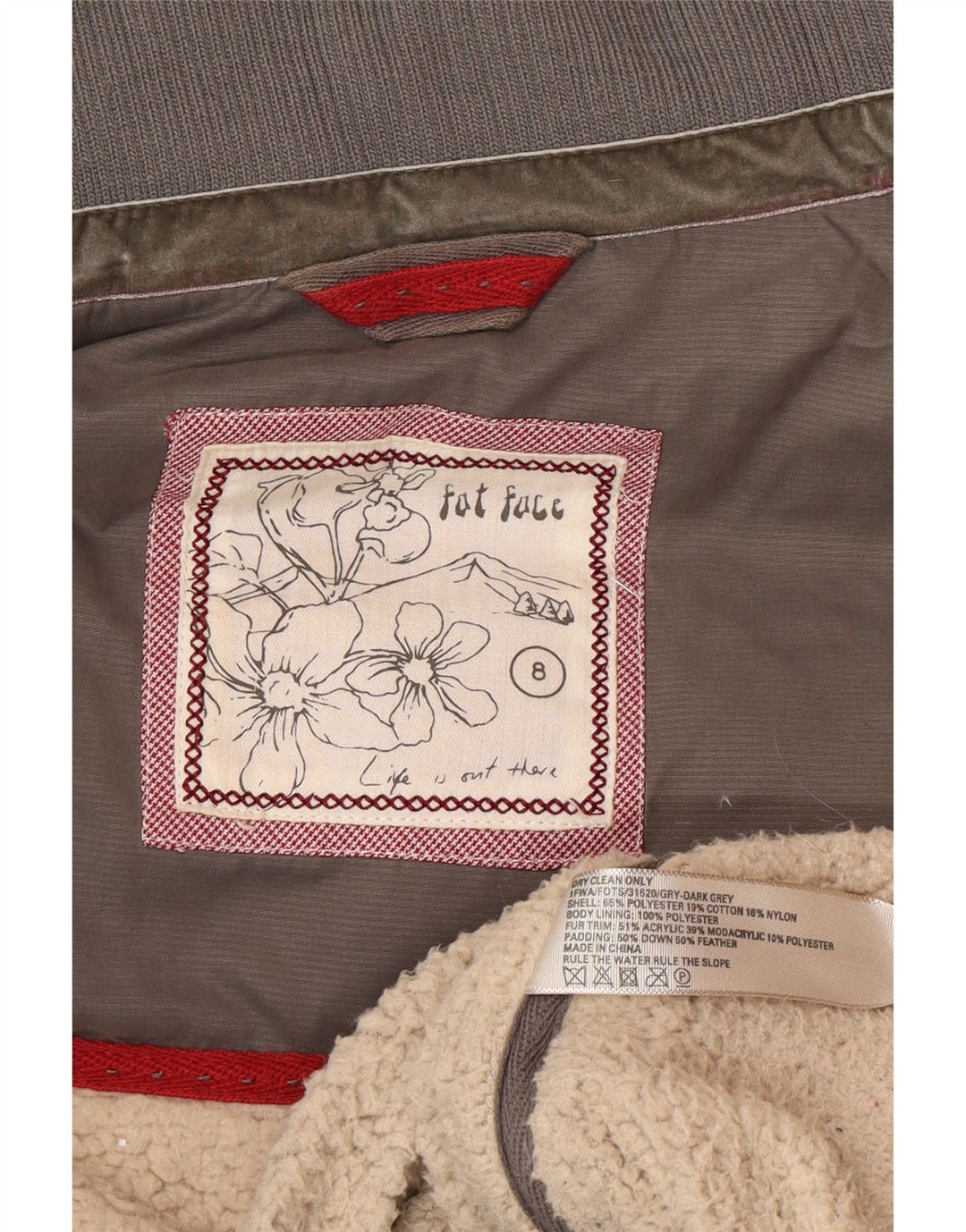 Gilet imbottito da donna Fat Face UK 8 piccolo poliestere grigio