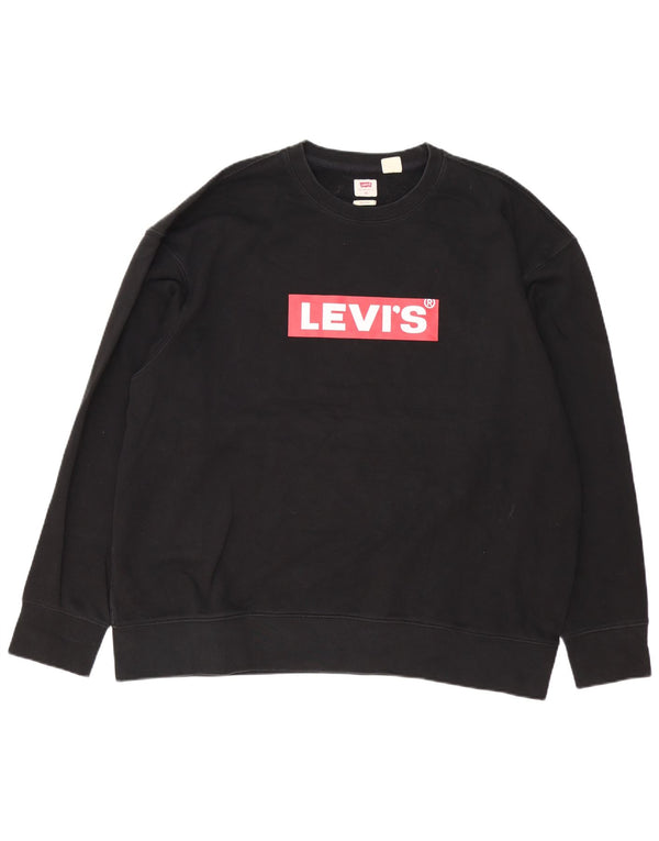 Levi's Felpa con grafica rilassata da uomo XL in cotone nero