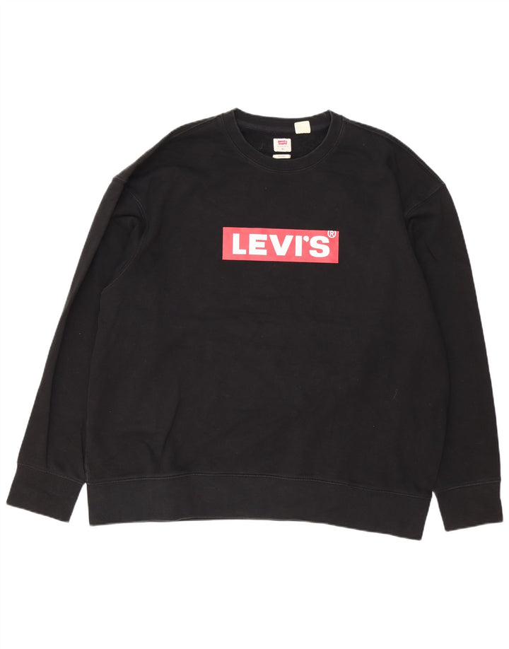 Levi's Felpa con grafica rilassata da uomo XL in cotone nero