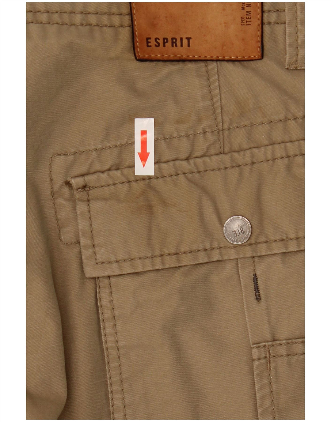Pantaloni cargo dritti da uomo ESPRIT W30 L27 in cotone beige