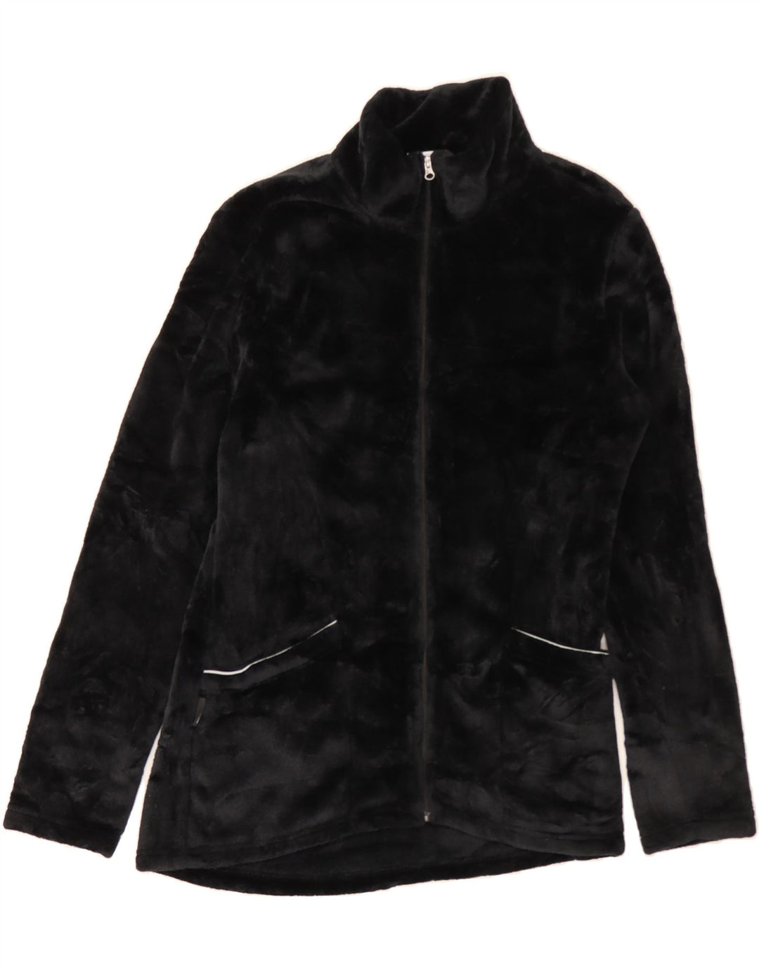 ELLESSE Womens Fleece Jacket UK 14 Large Black Polyester Vintage Ellesse and Second-Hand Ellesse from Messina Hembry 