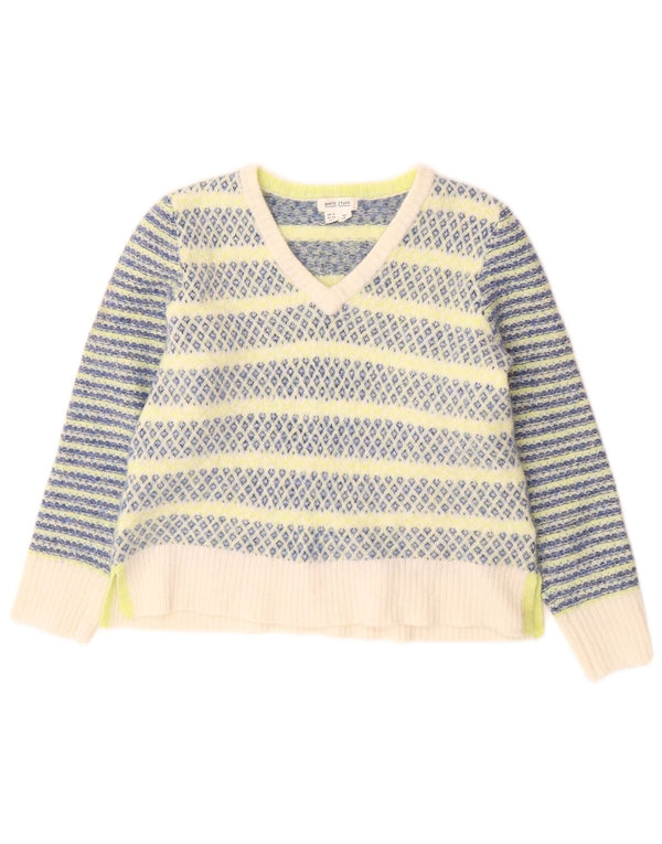 Maglione maglione con scollo a V da donna White Stuff UK 12 medio multicolore