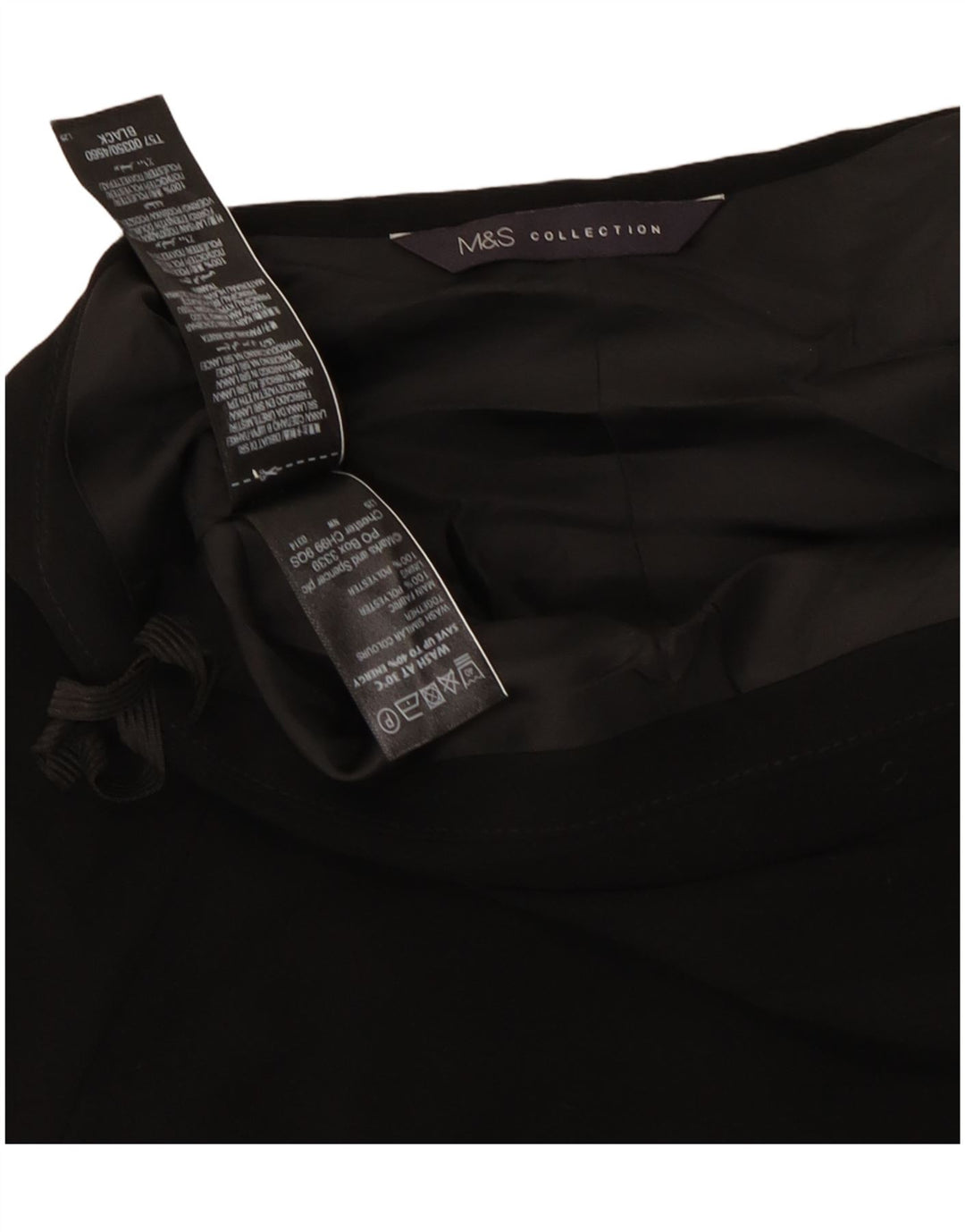Gonna a trapezio da donna Marks & Spencer UK 10 piccola W27 poliestere nero