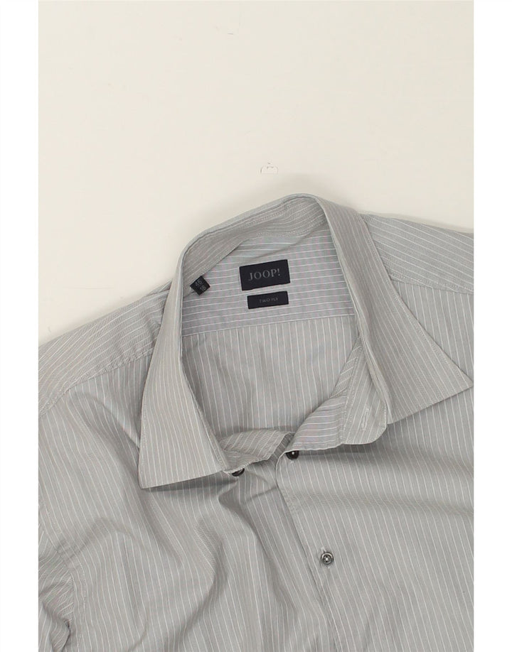 JOOP Mens Shirt Size 18 25 2XL Grey Pinstripe Cotton | Vintage Joop | Thrift | Second-Hand Joop | Used Clothing | Messina Hembry 