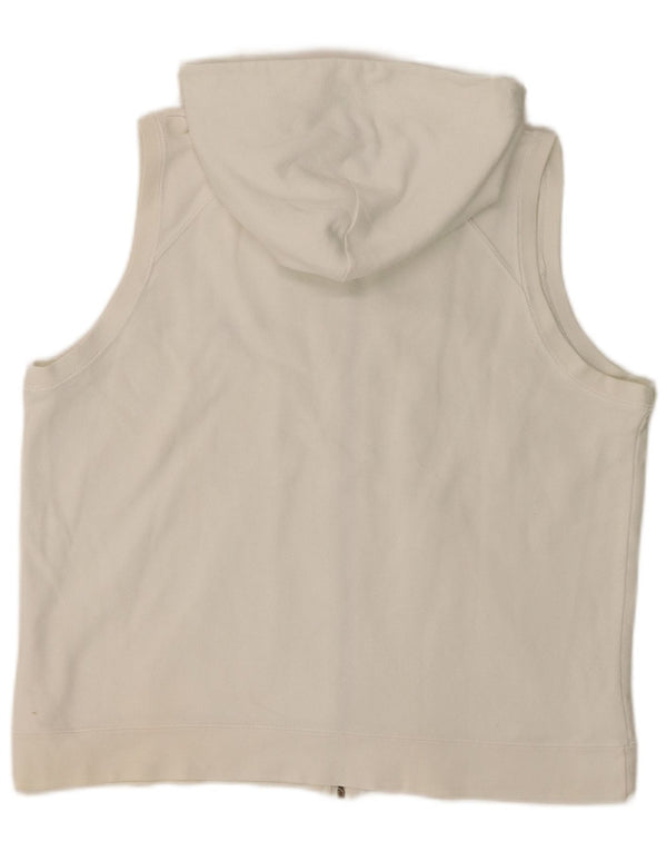 Maglione con cappuccio e zip senza maniche da donna Champion UK 16 grande cotone bianco